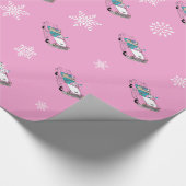 Retro - Snowflakes & auto Cadeaupapier (Hoek)