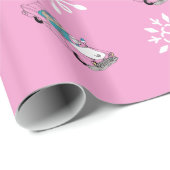 Retro - Snowflakes & auto Cadeaupapier (Rol Hoek)