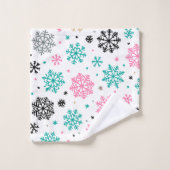 Retro Snowflakes Bad Handdoek (Wasdoekje)