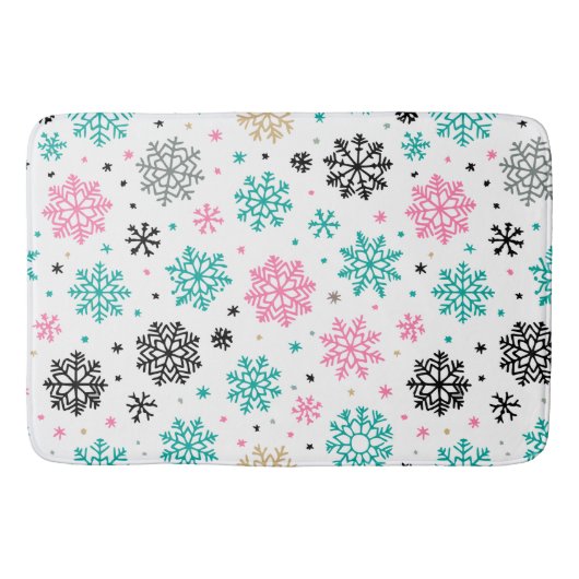 Retro Snowflakes Badmat (Voorkant)