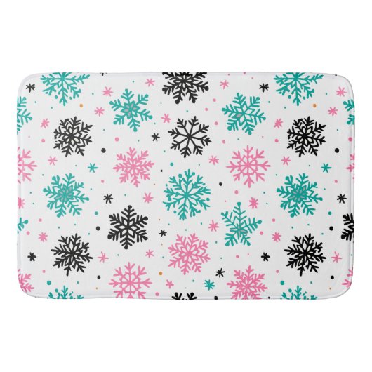 Retro Snowflakes Badmat (Voorkant)