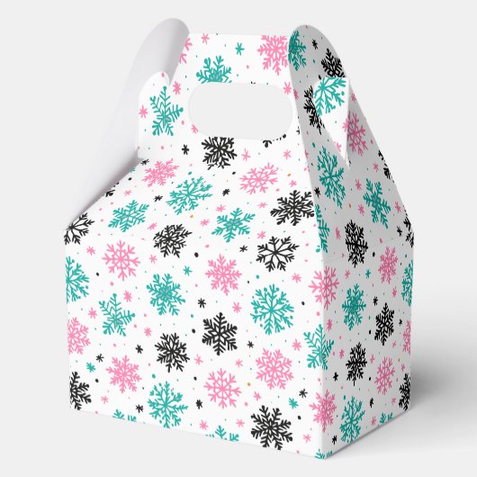 Retro Snowflakes Bedankdoosjes (Achterkant)