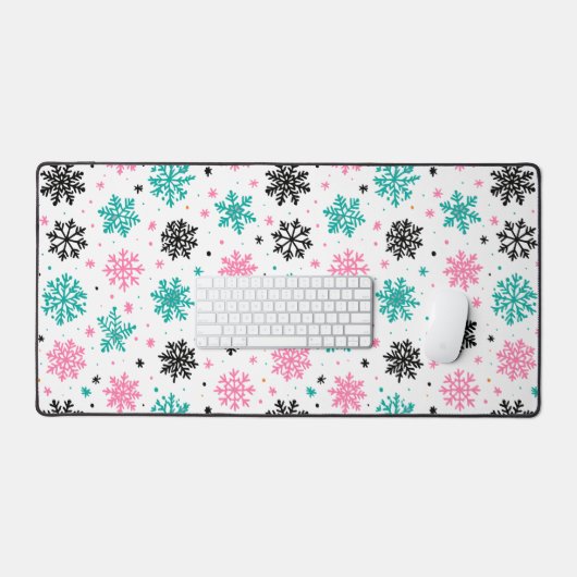 Retro Snowflakes Bureaumat (Keyboard & Muis)