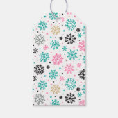 Retro Snowflakes Cadeaulabel (Voorkant)