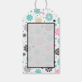 Retro Snowflakes Cadeaulabel (Achterkant)