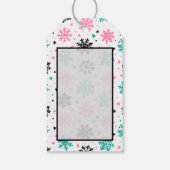Retro Snowflakes Cadeaulabel (Achterkant)