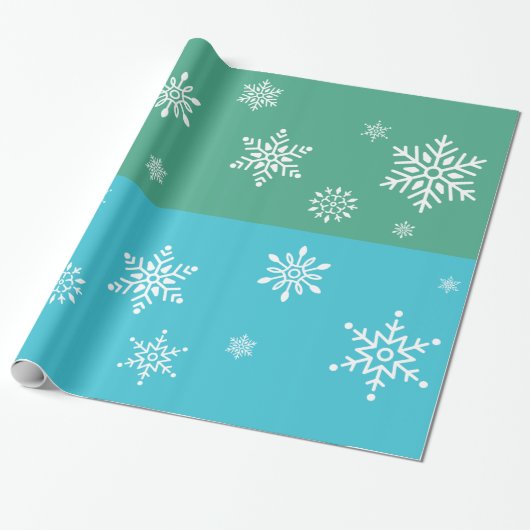 Retro - Snowflakes Cadeaupapier (Uitgerold)