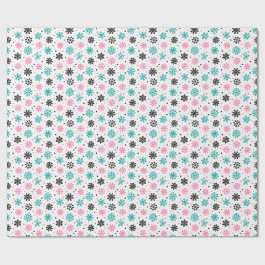 Retro Snowflakes Cadeaupapier (Vlak)