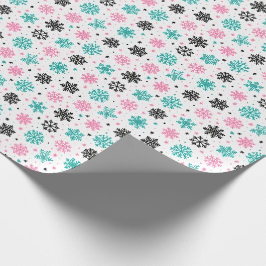 Retro Snowflakes Cadeaupapier (Hoek)