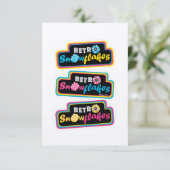 Retro Snowflakes CMYK Stickers (Staand voorkant)