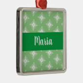 Retro Snowflakes Design Kerstmis aanwezig Metalen Ornament (Rechts)