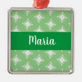 Retro Snowflakes Design Kerstmis aanwezig Metalen Ornament (Voorkant)