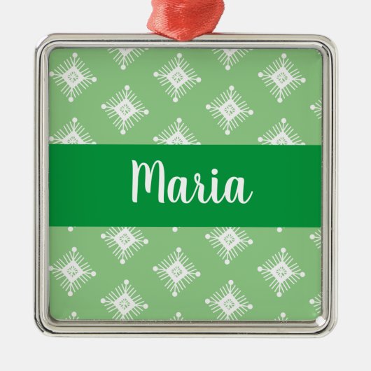 Retro Snowflakes Design Kerstmis aanwezig Metalen Ornament (Voorkant)