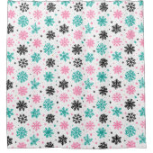 Retro Snowflakes Douchegordijn (Voorkant)