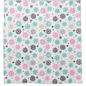 Retro Snowflakes Douchegordijn (Voorkant)