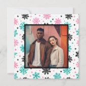 Retro Snowflakes Feestdagenkaart (Voorkant)