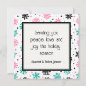 Retro Snowflakes Feestdagenkaart (Achterkant)