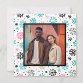 Retro Snowflakes Feestdagenkaart (Voorkant)