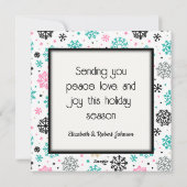 Retro Snowflakes Feestdagenkaart (Achterkant)