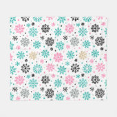 Retro Snowflakes Fleece Deken (Voorkant (Horizontaal))