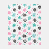 Retro Snowflakes Fleece Deken (Voorkant)