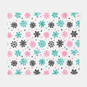 Retro Snowflakes Fleece Deken (Voorkant (Horizontaal))