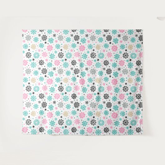 Retro Snowflakes Foto Achtergrond Wandkleed (Voorkant (horizontaal))