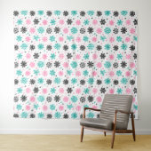 Retro Snowflakes Foto Achtergrond Wandkleed (In Situ (horizontaal))