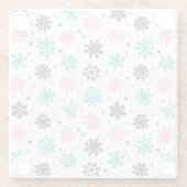 Retro Snowflakes Glazen Onderzetter (Achterkant)