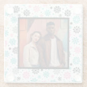 Retro Snowflakes Glazen Onderzetter (Achterkant)
