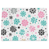 Retro Snowflakes Groot Cadeauzakje (Voorkant)