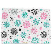 Retro Snowflakes Groot Cadeauzakje (Achterkant)