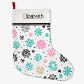 Retro Snowflakes Grote Kerstsok (Voorkant)