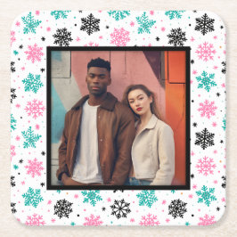 Retro Snowflakes Kartonnen Onderzetters