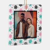 Retro Snowflakes Keramisch Ornament (Rechts)