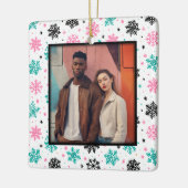 Retro Snowflakes Keramisch Ornament (Links)