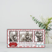 Retro Snowflakes Kerstkaart (Staand voorkant)