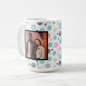 Retro Snowflakes Koffiemok (Voorkant links)