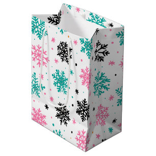 Retro Snowflakes Medium Cadeauzakje
