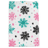 Retro Snowflakes Medium Cadeauzakje (Voorkant)