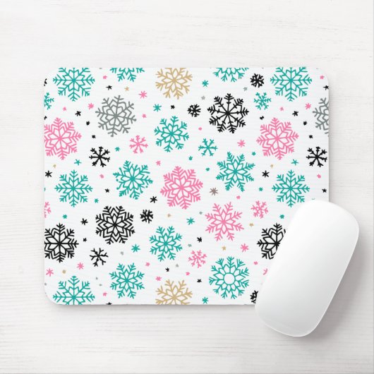 Retro Snowflakes Muismat (Met muis)