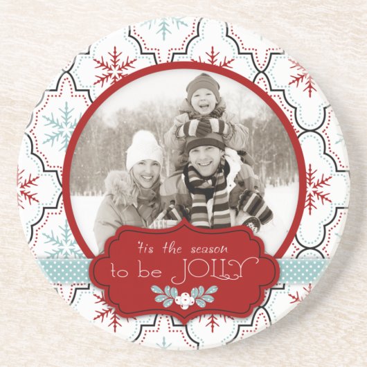 Retro Snowflakes Onderzetter (Voorkant)
