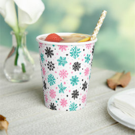 Retro Snowflakes Papieren Bekers
