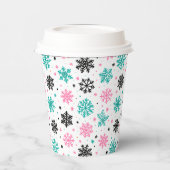 Retro Snowflakes Papieren Bekers (Links)