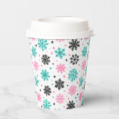 Retro Snowflakes Papieren Bekers (Achterkant)