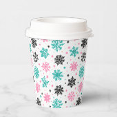 Retro Snowflakes Papieren Bekers (Rechts)