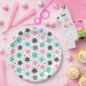 Retro Snowflakes Papieren Bordje (Feest)