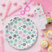 Retro Snowflakes Papieren Bordje (Feest)