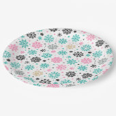 Retro Snowflakes Papieren Bordje (Gekanteld)