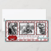 Retro Snowflakes Photo Card Trio Feestdagenkaart (Voorkant / Achterkant)